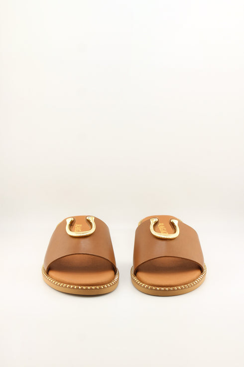 Ragazza Elegant Slide Sandal with Snake Ornament
